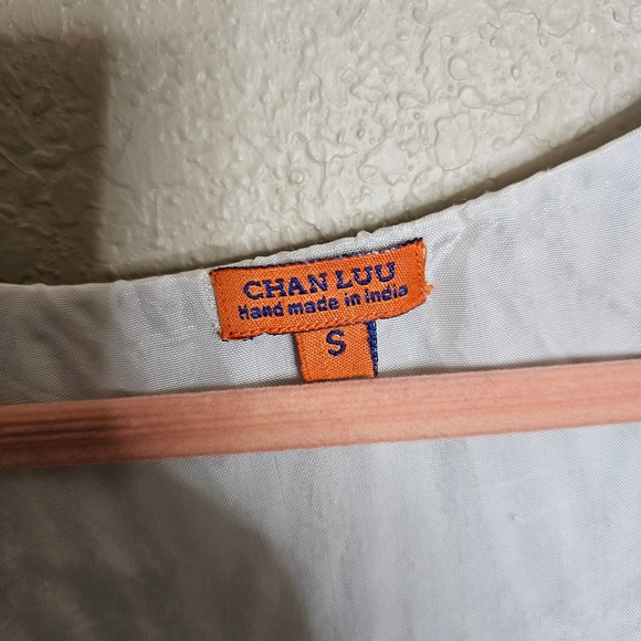 Chan Luu 100% Silk Patchwork Midi Dress‎ Floral Paisley Stripes Small Ivory gray - Picture 7 of 10